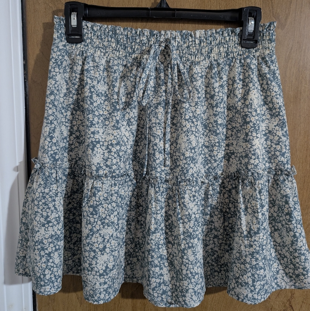 Paper Crane Blue and White Floral Skirt
